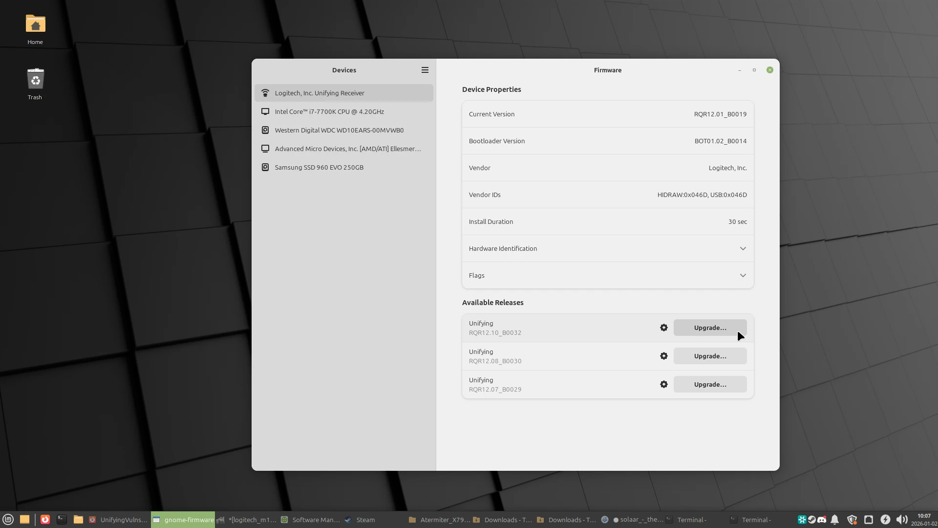 The gnome-firmware firmware updating program