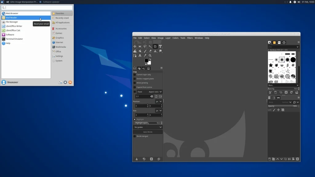 Xubuntu 22.10's whisker menu